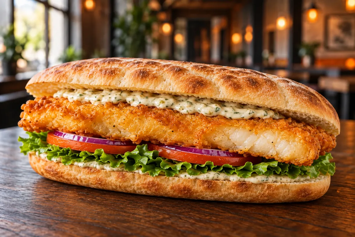 Backfisch im Fladenbrot bei Aslans Berliner Döner in Nürtingen