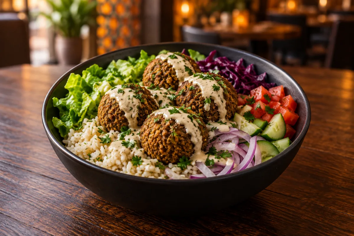 Aslan Bowl mit Falafel bei Aslans Berliner Döner in Nürtingen