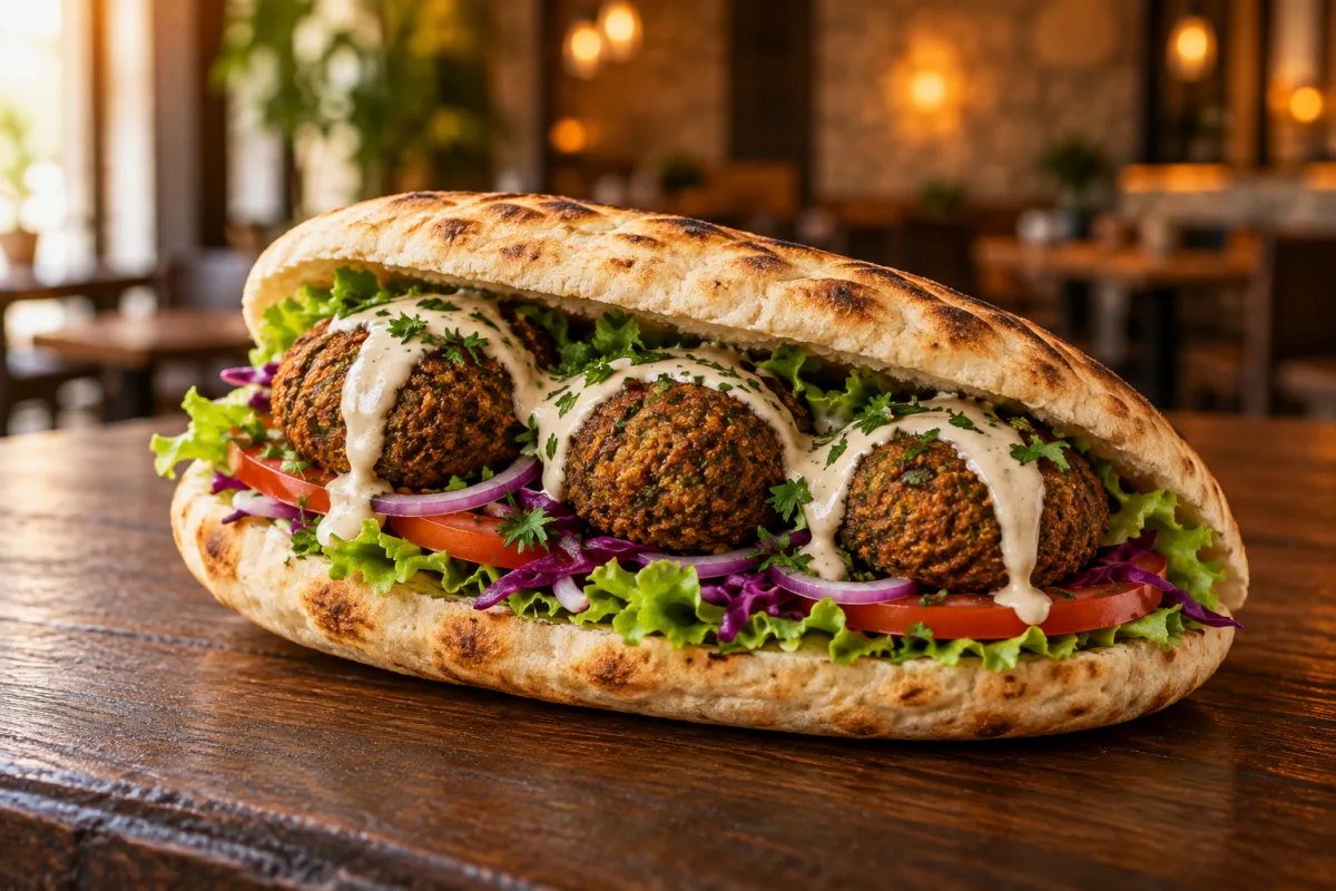 Falafel im Fladenbrot bei Aslans Berliner Döner in Nürtingen