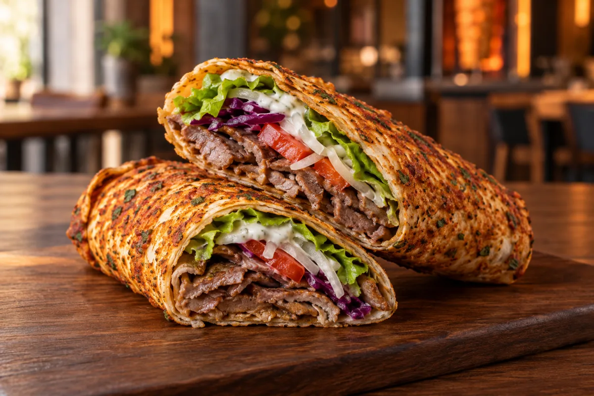 Lahmacun Spezial mit Drehspieß bei Aslans Berliner Döner in Nürtingen