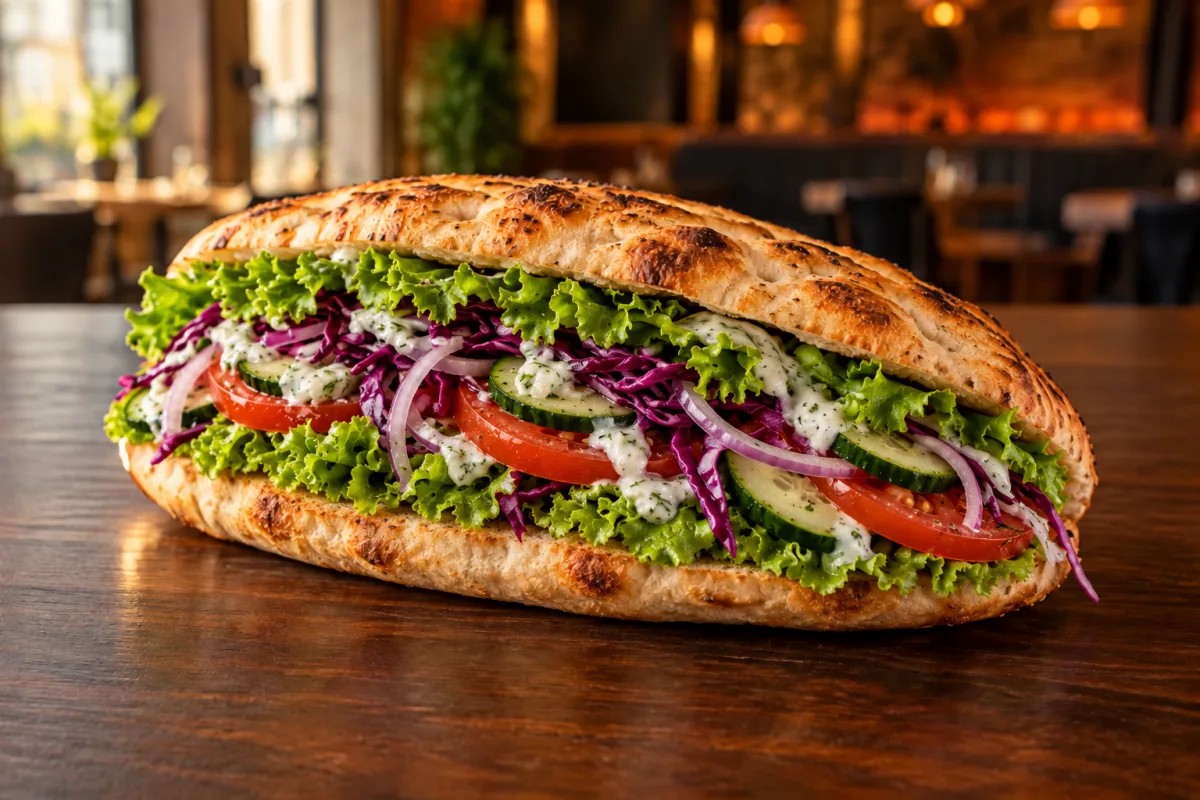 Vegetarisch im Fladenbrot bei Aslans Berliner Döner in Nürtingen